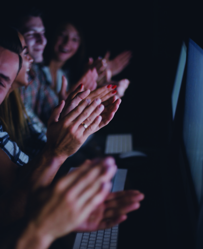 business team applauds during the meeting in the office .success concept
